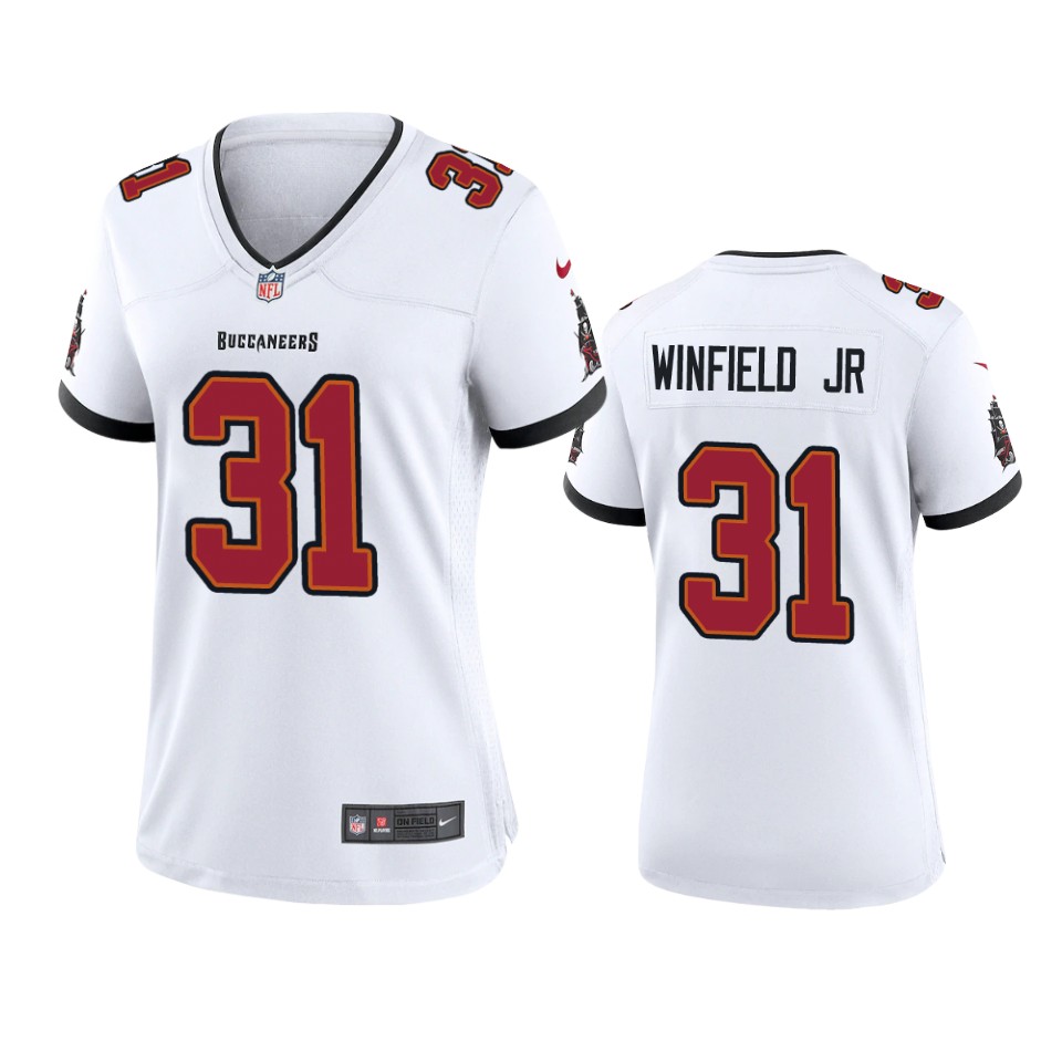 Nike women Tampa Bay Buccaneers #31 Antoine Winfield Jr. White 2020 NFL Draft Game Jersey->women nfl jersey->Women Jersey